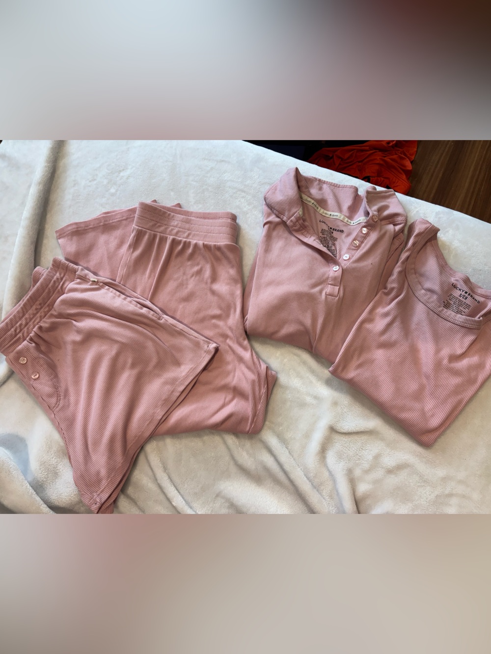 4 piece lucky brand ribbed PJ set